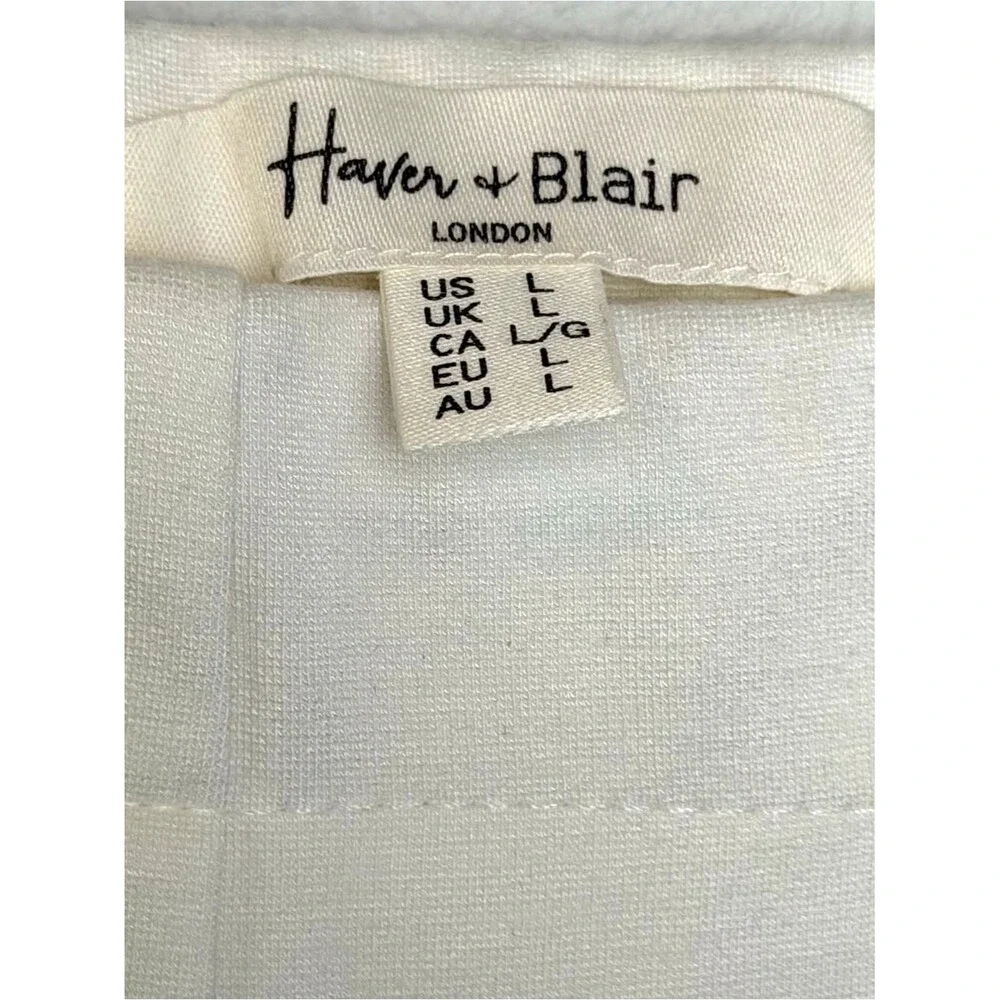 Haver + Blair Women's White Wide-Leg Pull-On Pants Large Patch Pockets